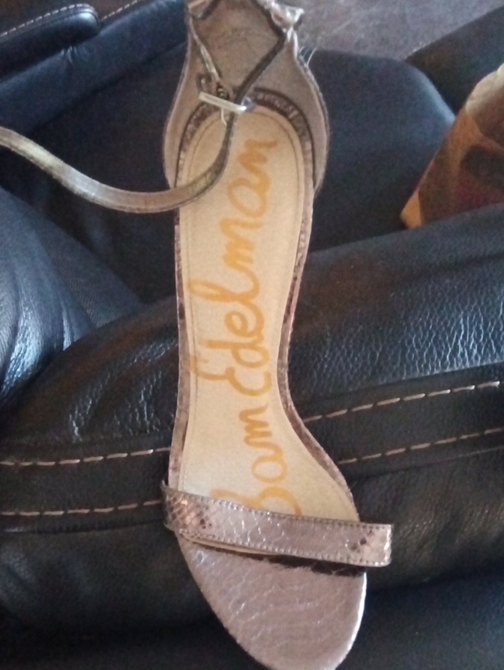 Sam Edelman Metallic Rose Gold Ankle-Strap Sandal